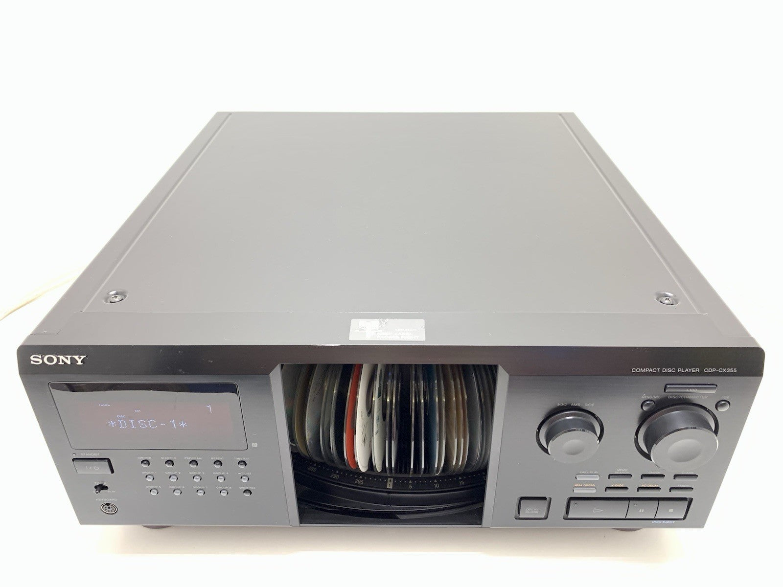 SONY CDP CX355 MegaStorage 300 CD Compact Disc Changer Vintage WORK Good Look
