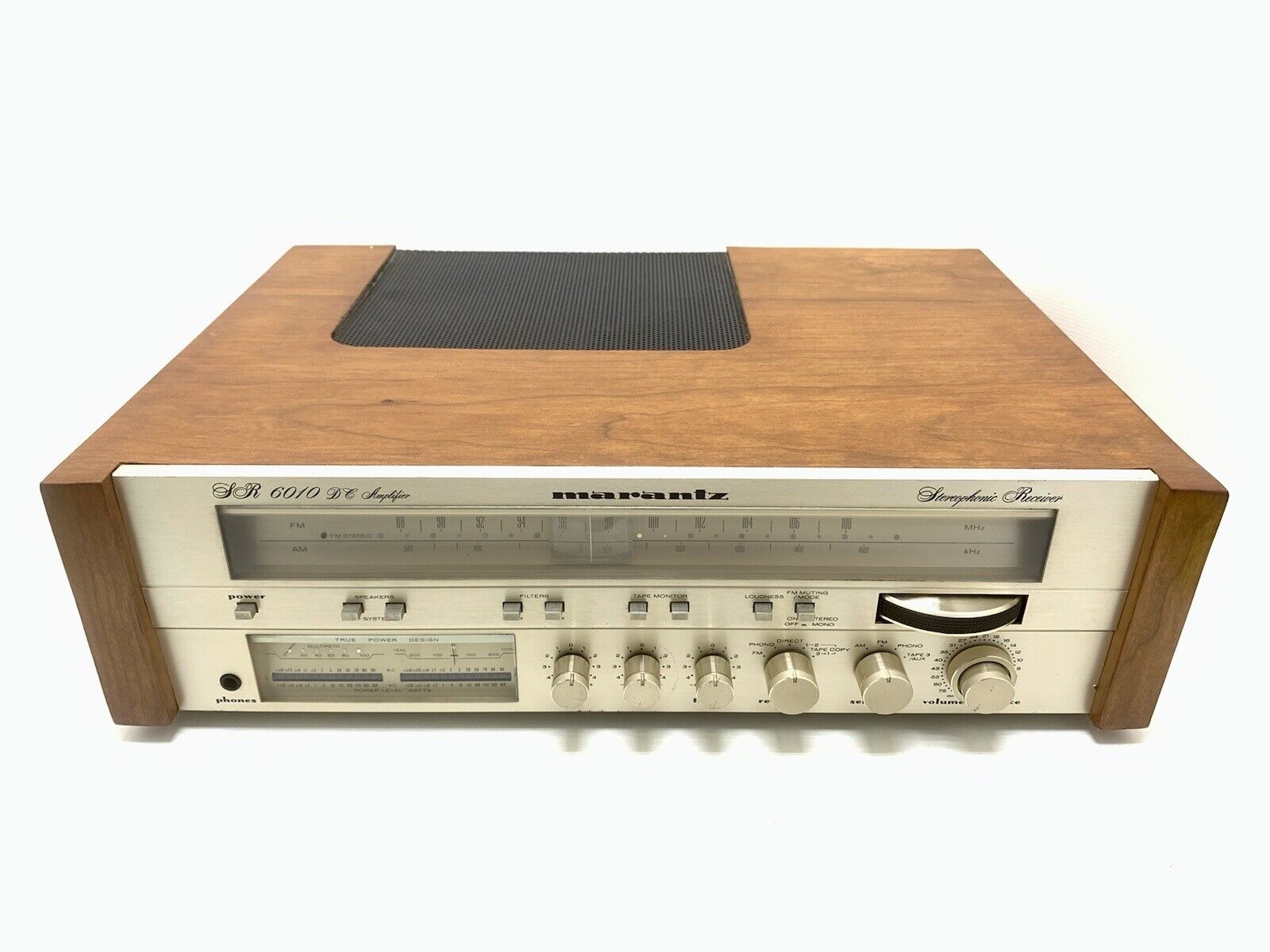 MARANTZ SR 6010 DC Stereo Receiver WOOD Case 160WRMS Vintage 1981 WORK Good Look