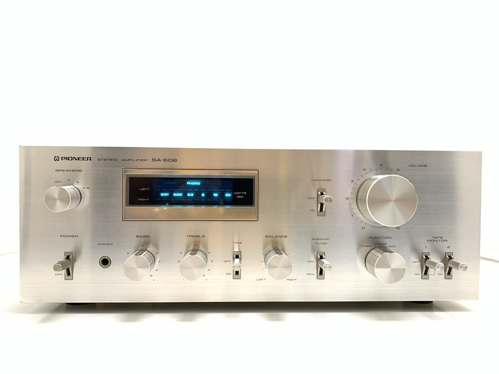 PIONEER SA 608 Stereo HiFi Amplifier 45+45 Watts RMS Vintage 1979 WORK GOOD LOOK