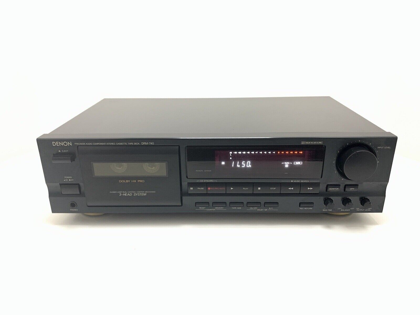 DENON DRM-740 Stereo Cassette Tape Deck 3 Head Vintage 1995 HiEnd WORK Good Look