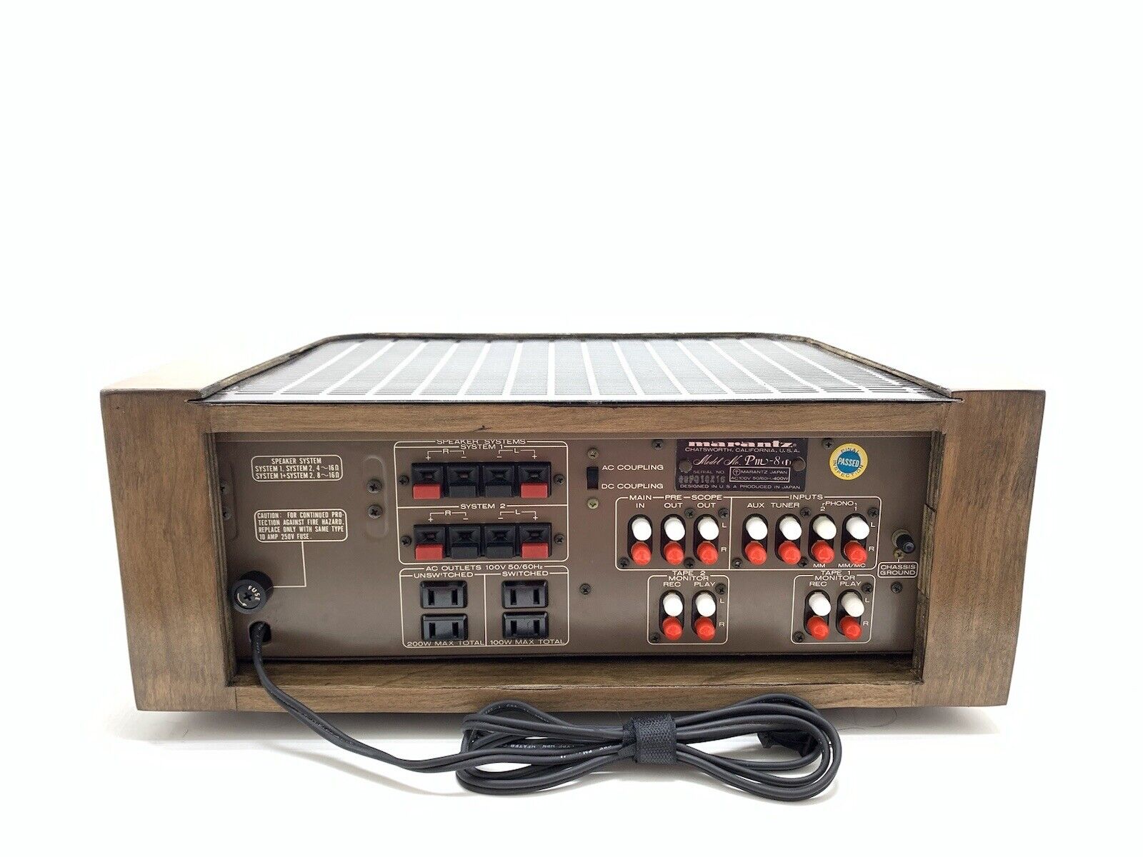 MARANTZ PM 8 Console Stereo Amplifier Vintage Wood BOX Refurbished WORK GoodLook