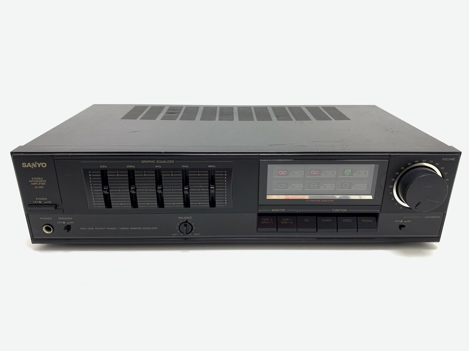 SANYO JA 289 Stereo Integrated Amplifier 25+25 Watts Vintage 1988 WORK Good Look
