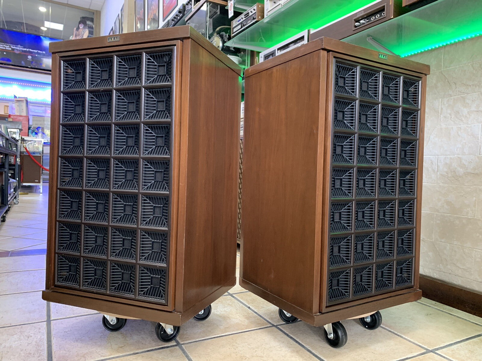 AKAI SW-180 Rare Original Speakers 3 Way 60W RMS Vintage WORK Perfect Good Look