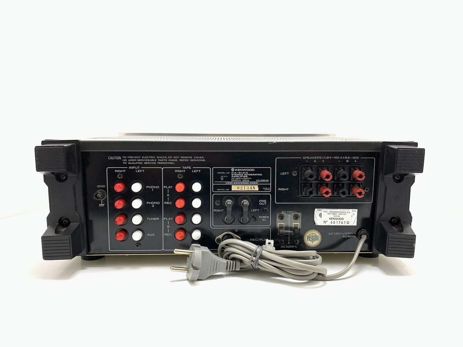 KENWOOD KA 8100 DC Integrated Stereo Amplifier 75+75 WRMS Vintage 1977 Good Look