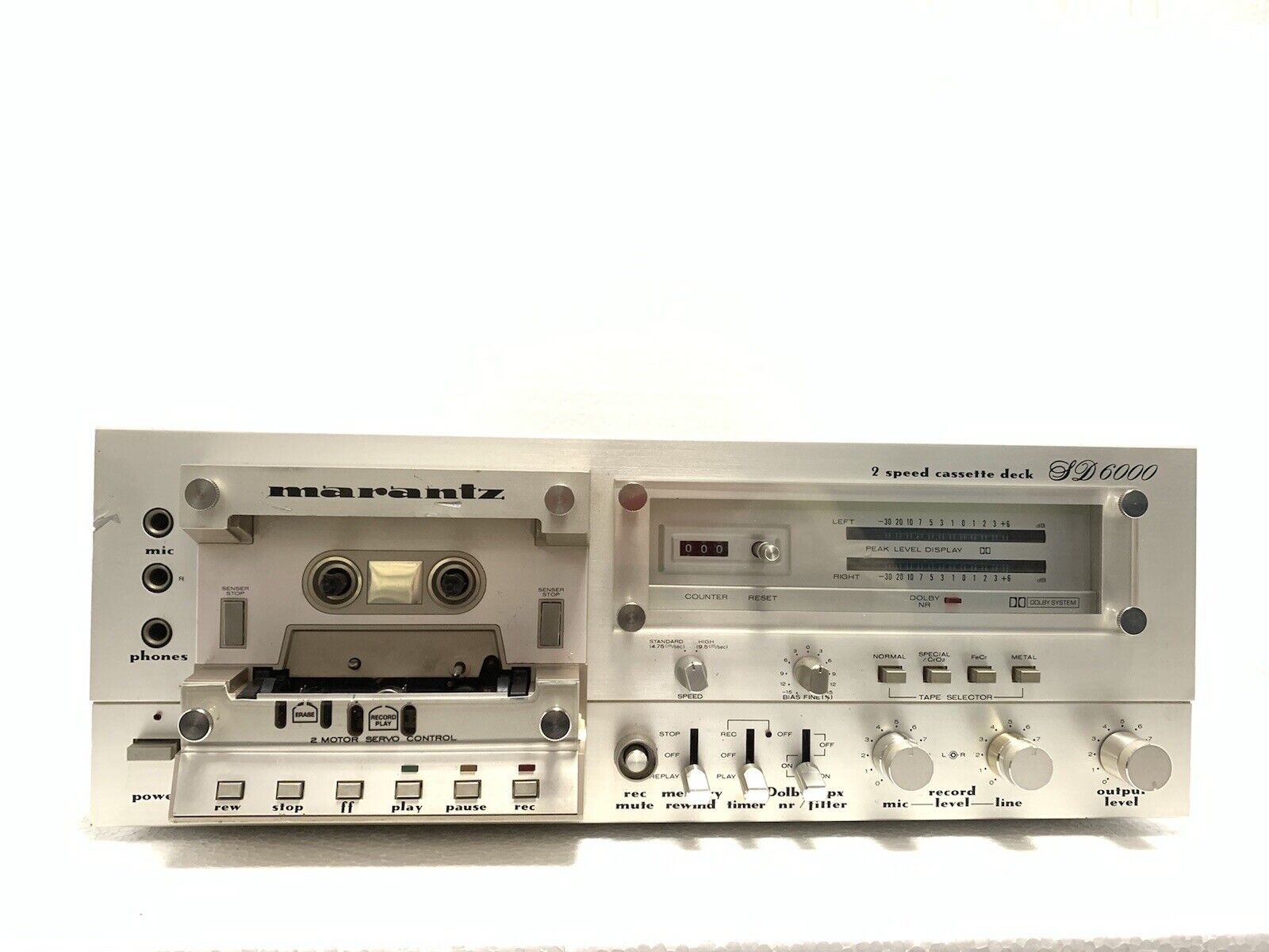 MARANTZ SD 6000 Stereo Cassette Deck 2 Speed Vintage 1979 Hi End WORK Good Look