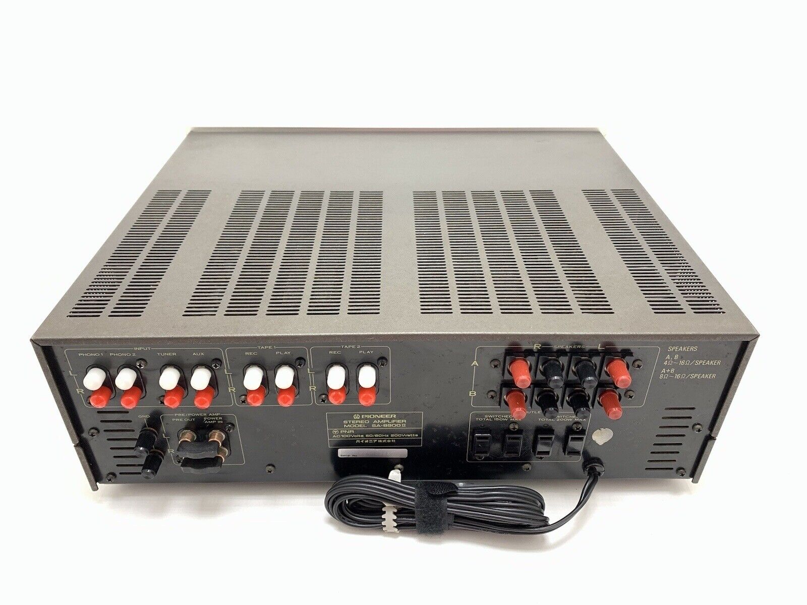 PIONEER SA-8900 II Stereo Amplifier 80+80 WRMS Vintage 1976 Work 220V Good Look