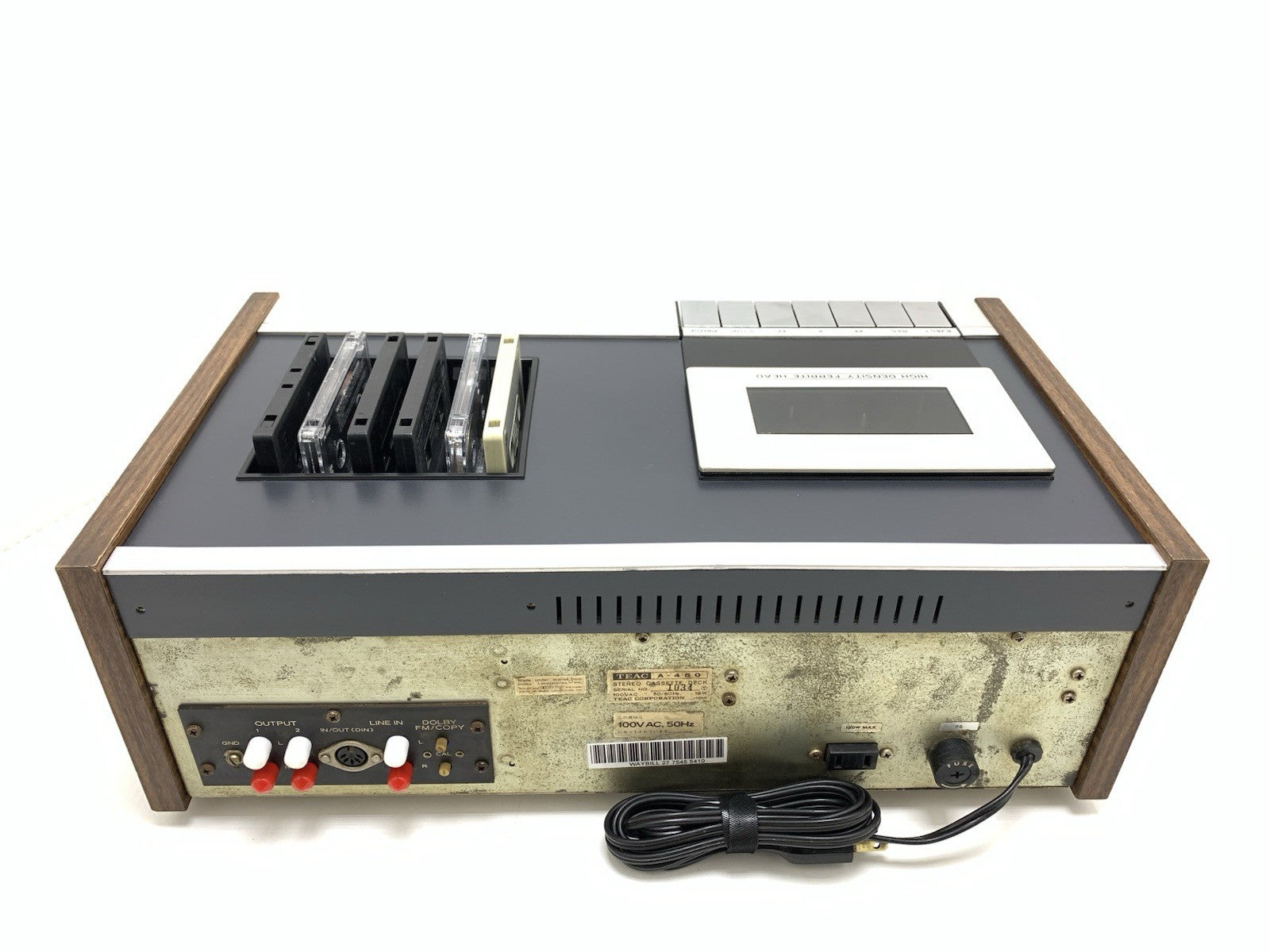 TEAC A 450 Stereo Cassette Tape Deck 2 Head Vintage 1974 Working Good Look