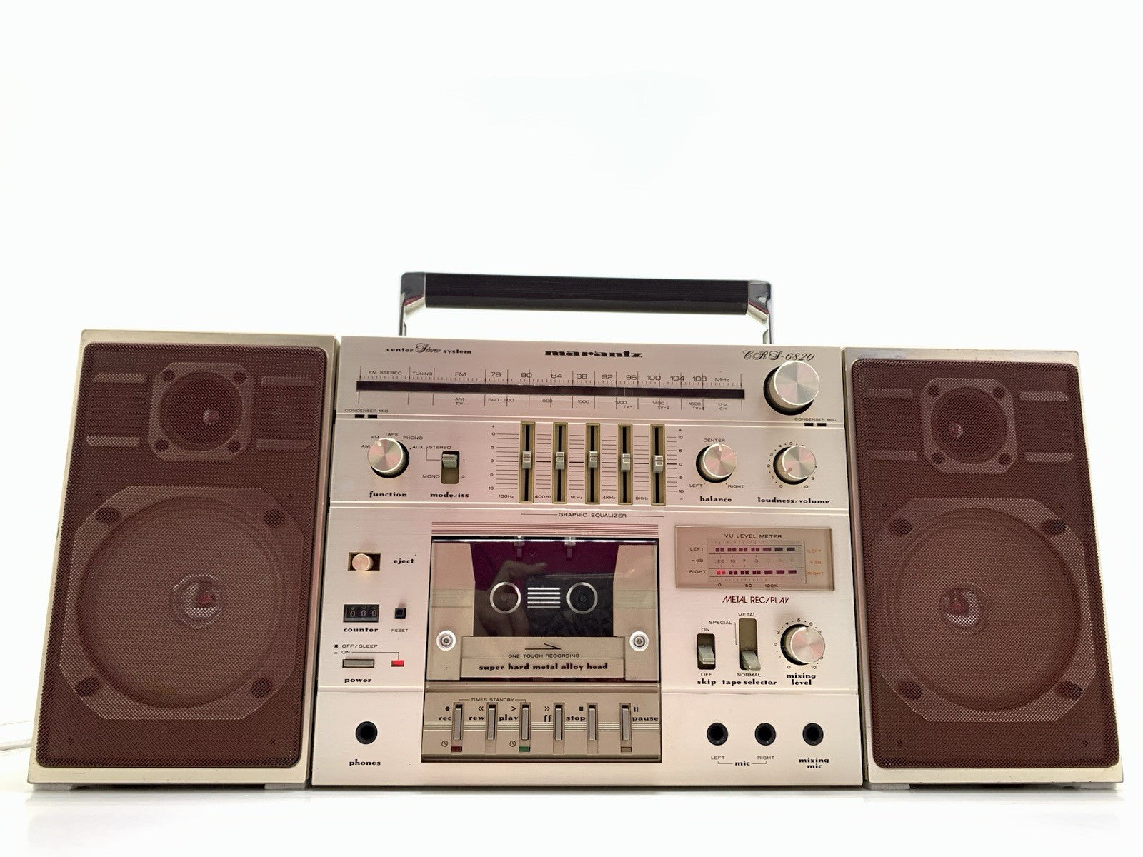 MARANTZ CRS 6820 RARE BOOMBOX STEREO Radio Cassette Vintage 1981 WORK Good Look