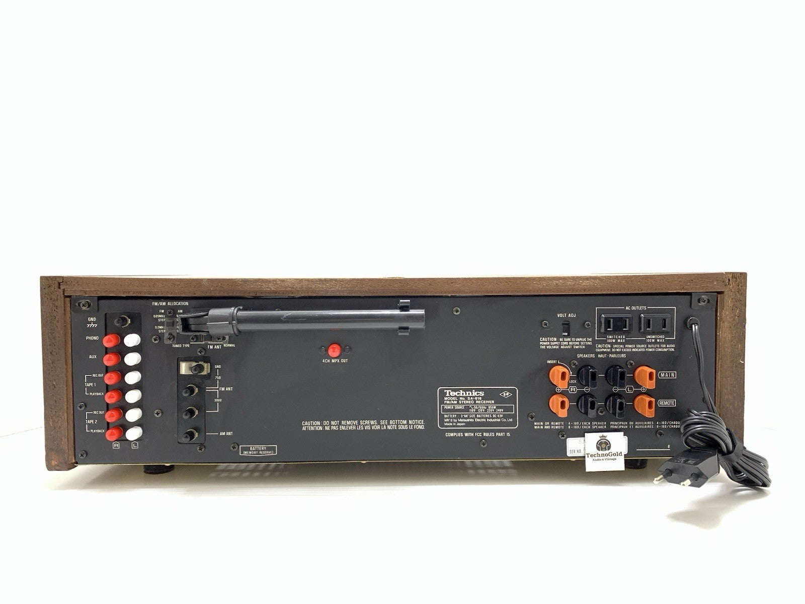 TECHNICS SA 616 AM/FM Stereo Receiver 2X80 Watts RMS Vintage 1980 WORK GOOD LOOK