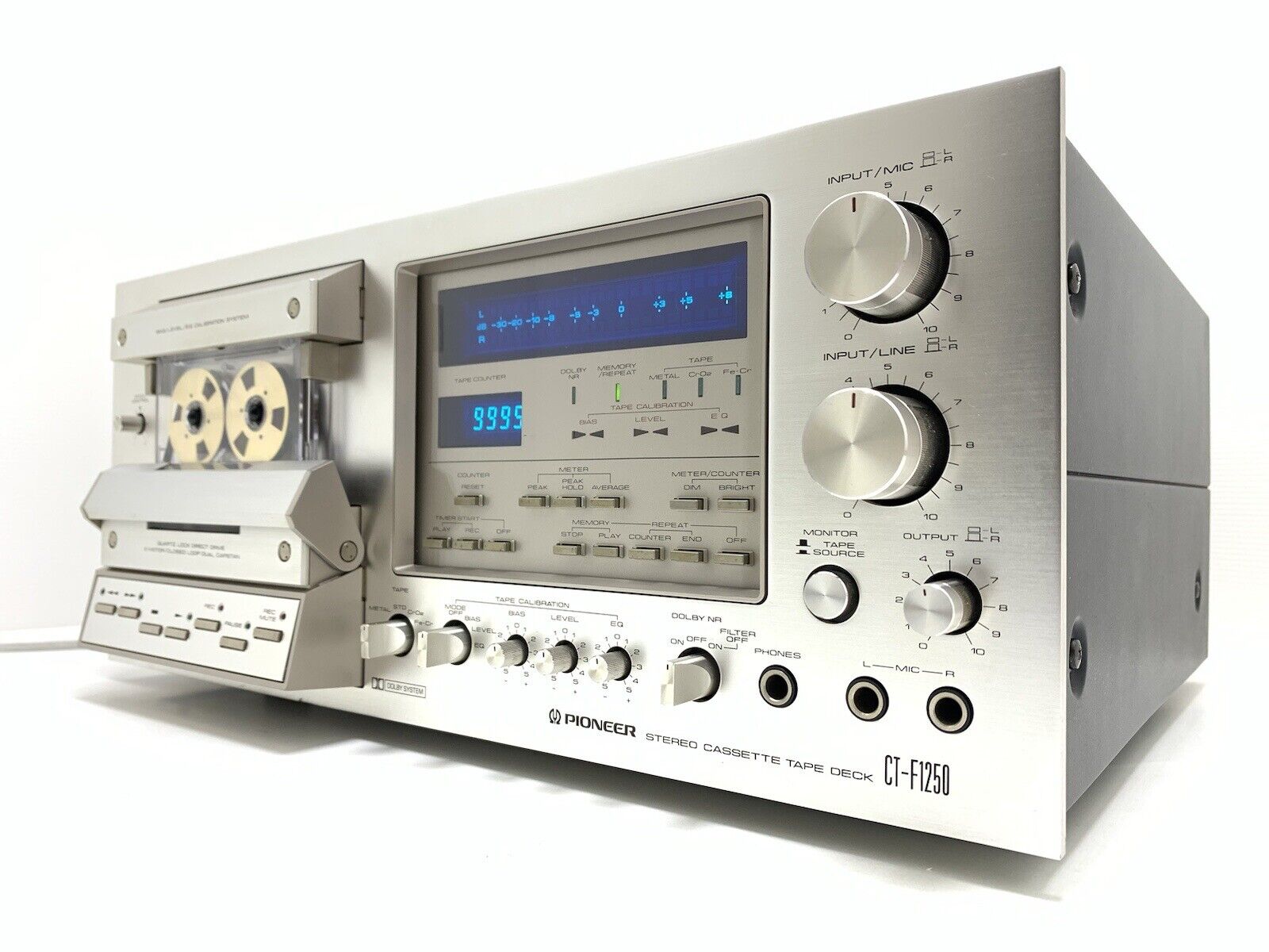 PIONEER CT F1250 3 Head Stereo Tape Deck BLUE LINE Vintage 1979 WORK Good Look