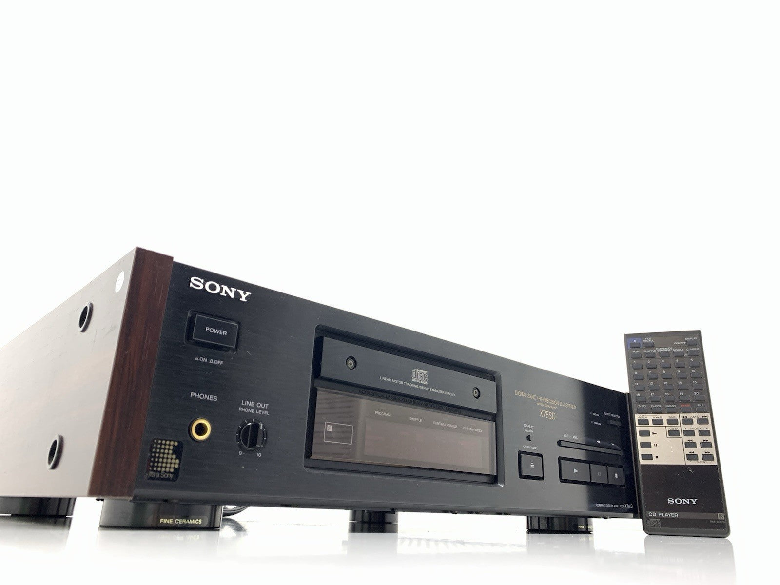 Sony CDP-X7ESD ES CD Player High End Dual PCM58P-S Remote Control WORK Good Look