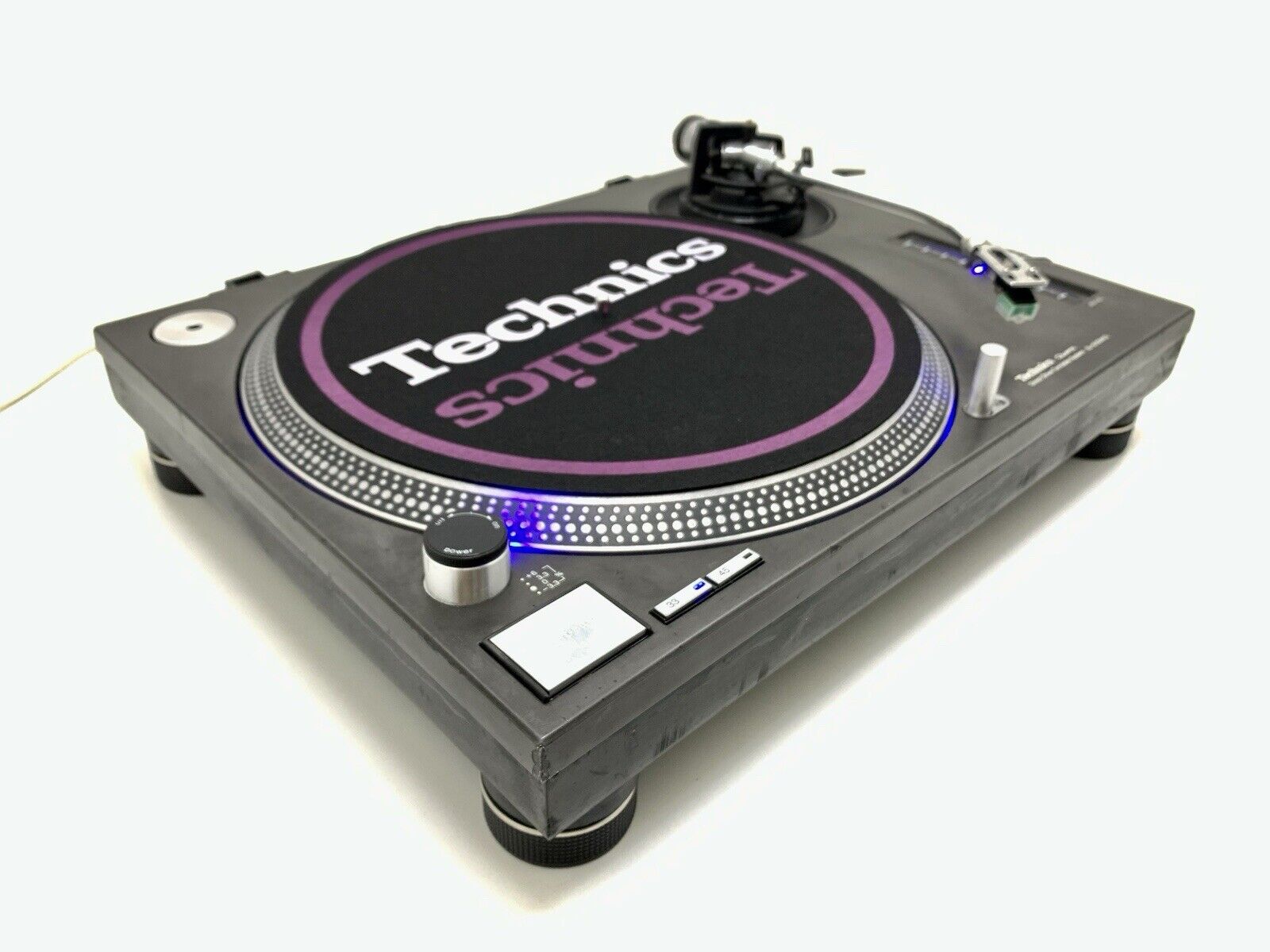 TECHNICS SL 1210 MK2 Blue LINE LED Direct Drive Turntable Vintage WORK Good Look