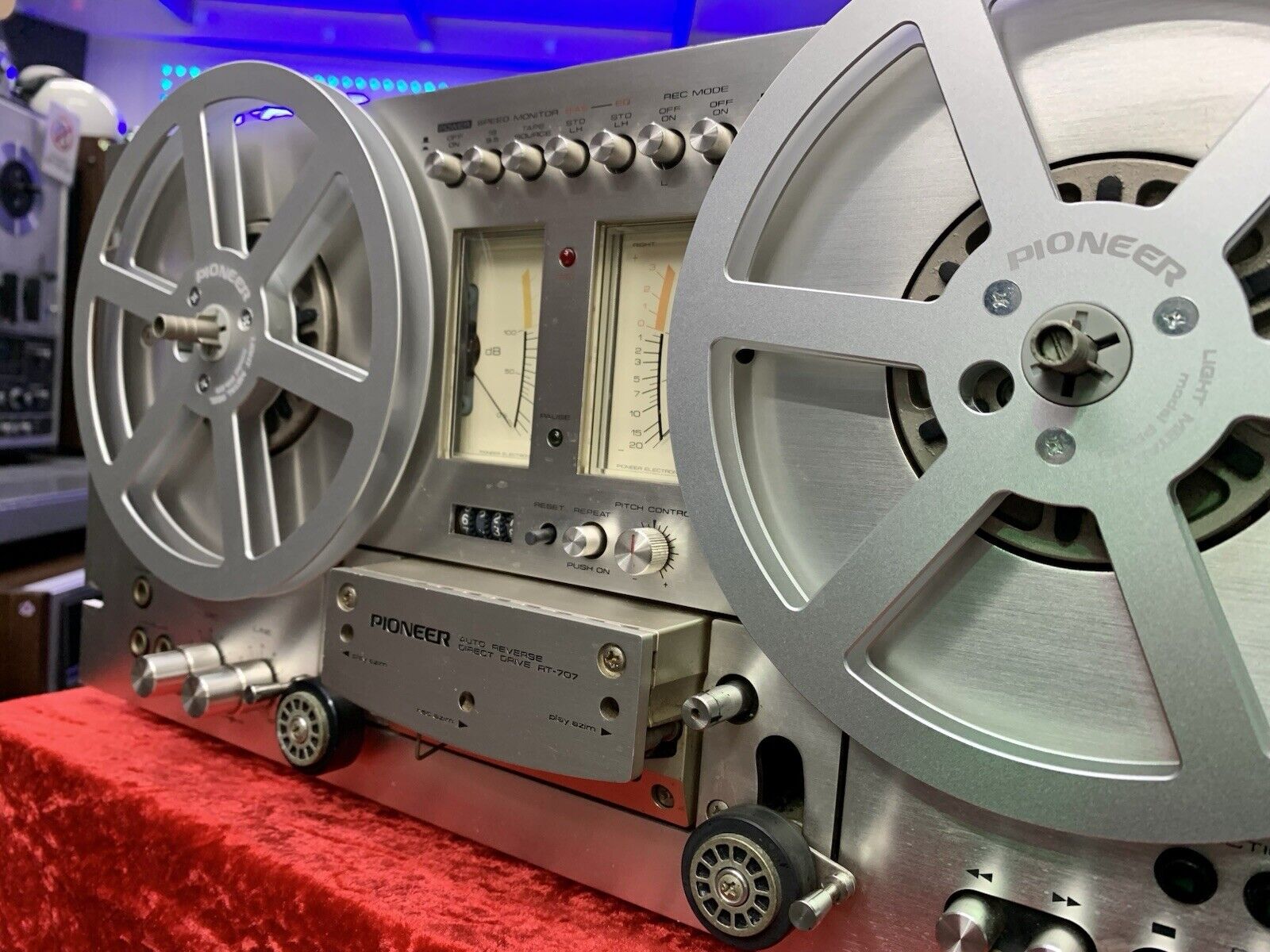 PIONEER RT 707 Reel to Reel 4 Track 7" Tape Vintage 1977 AutoReverse WORK Good L