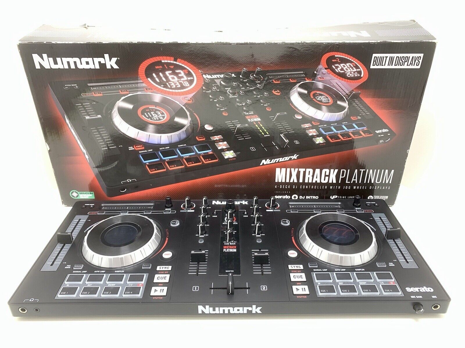NUMARK MIXTRACK PLATINUM 4 Deck DJ Controller Serato USB Mixer WORK Good Look