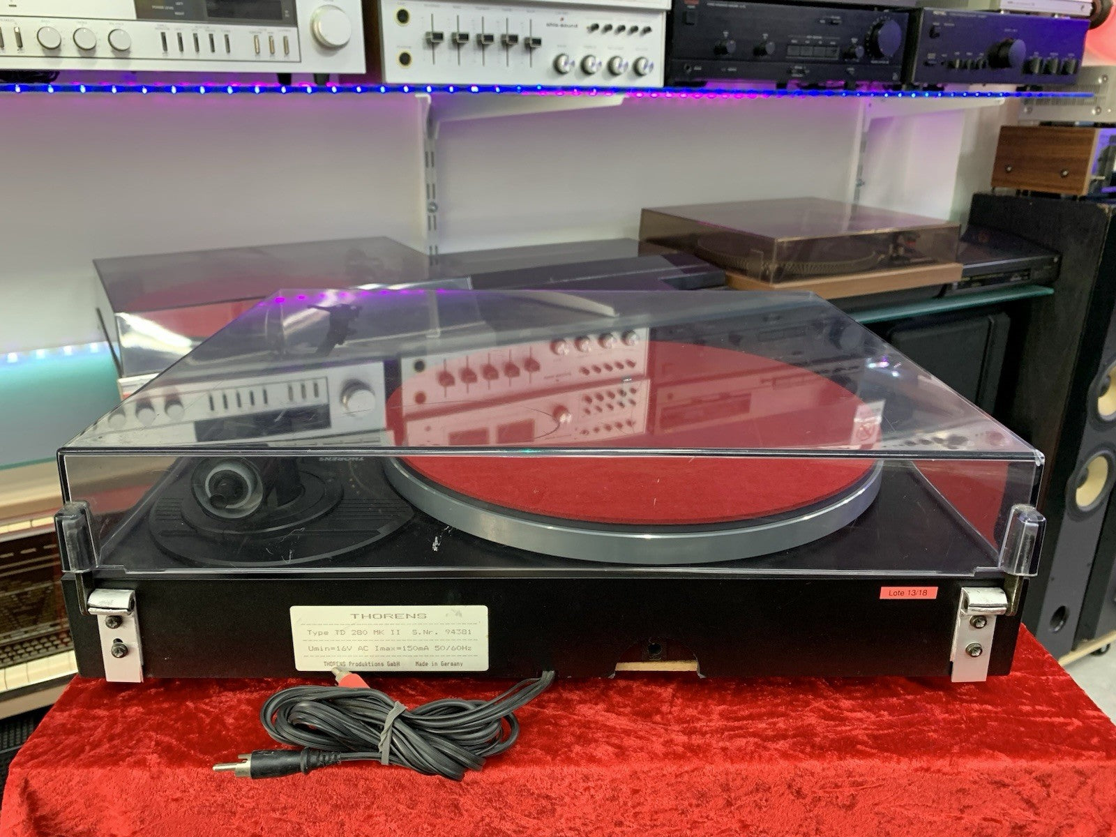 THORENS TD 280 MK2 Turntable Belt Drive 2Speed Semi Automatic +ORTOFON WORK Good