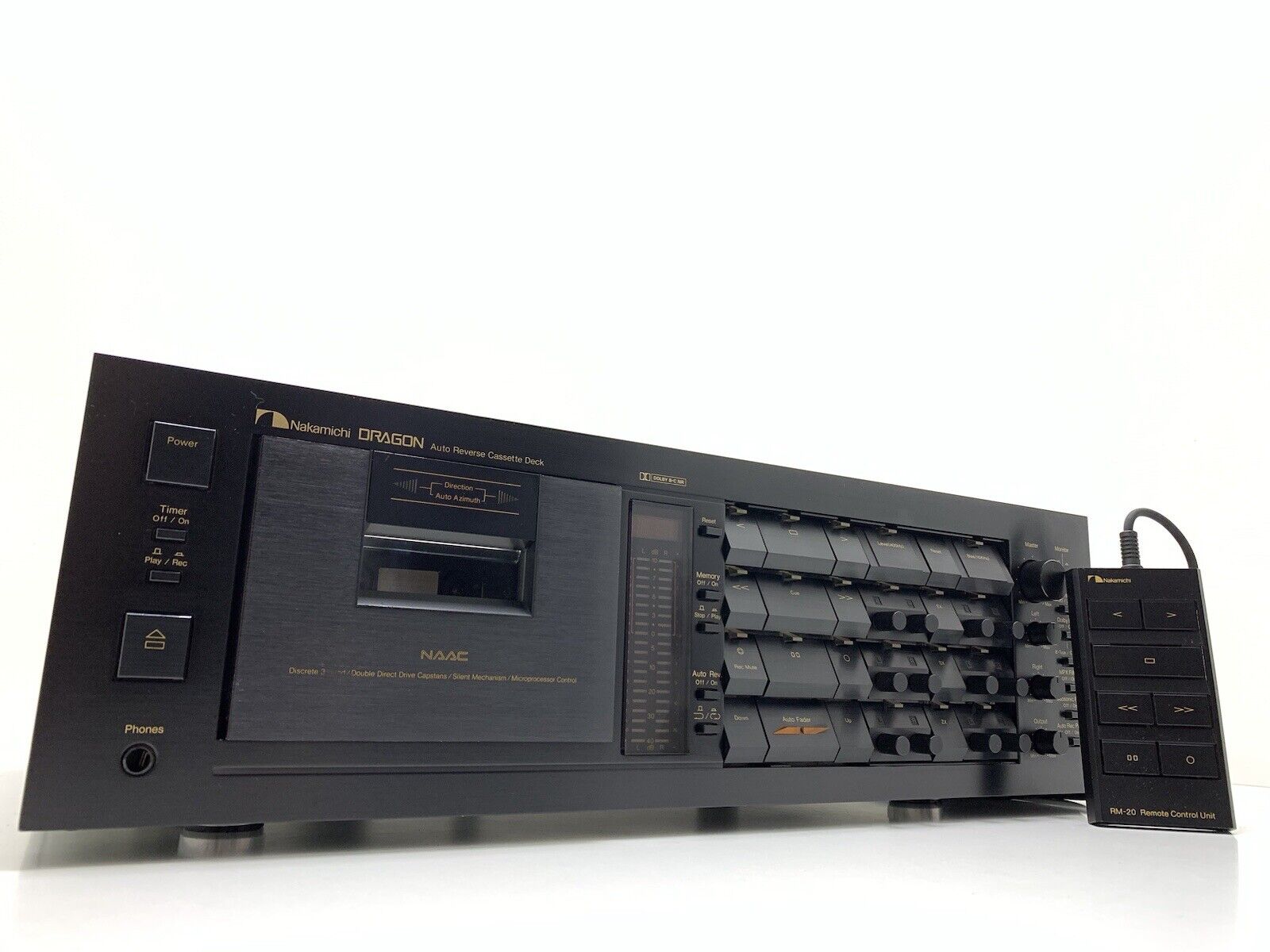NAKAMICHI DRAGON 3 Head Hi End Cassette w/Original Remote Vintage
