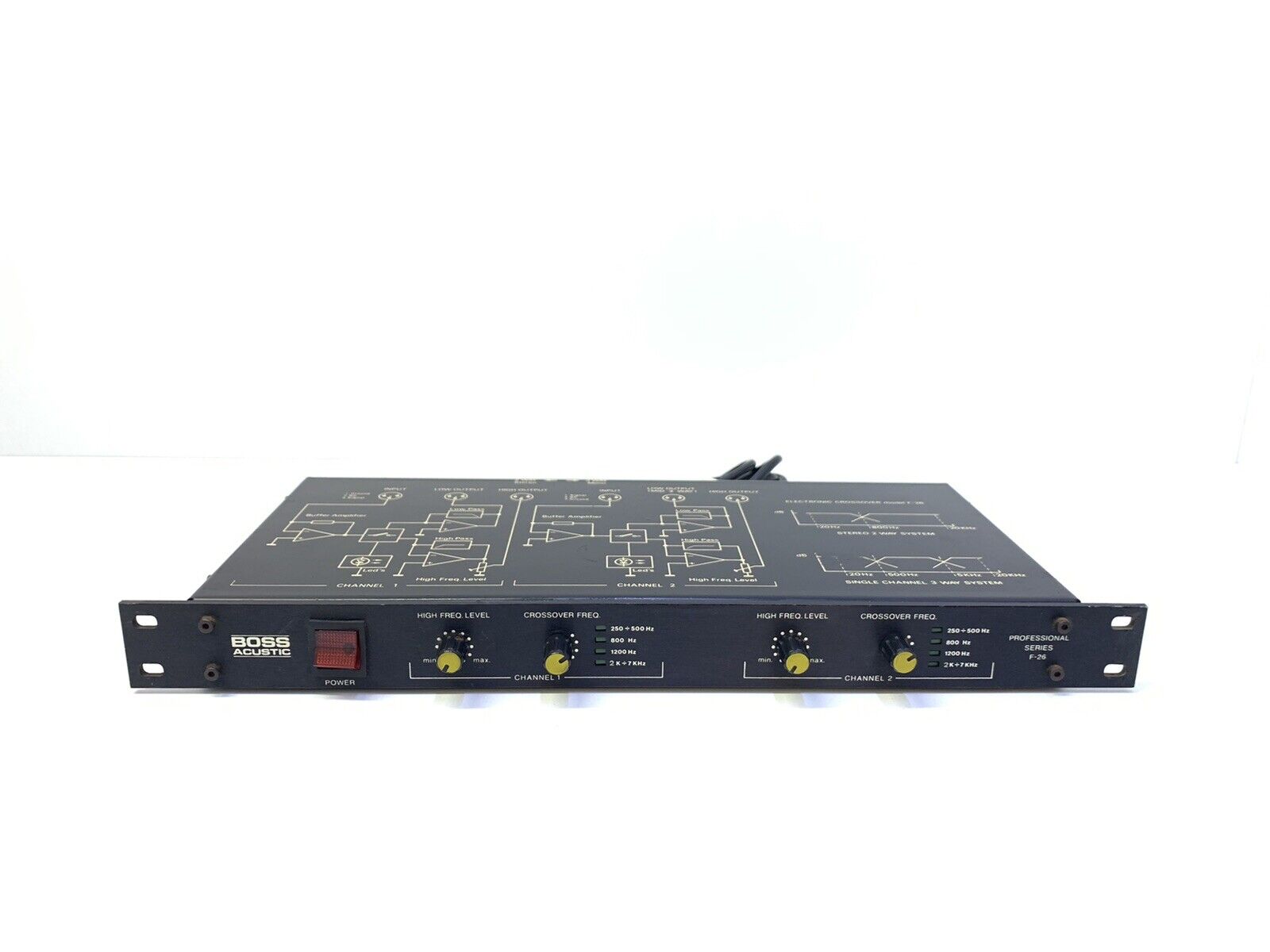 BOSS ACUSTIC Professional ELECTRONIC CROSSOVER model F26 3 Way Working Good Look