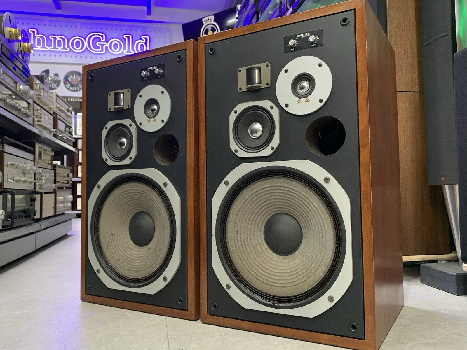 PIONEER HPM 100 Original 4Way SPEAKERS 100 Watts RMS Vintage 1976 WORK GOOD LOOK
