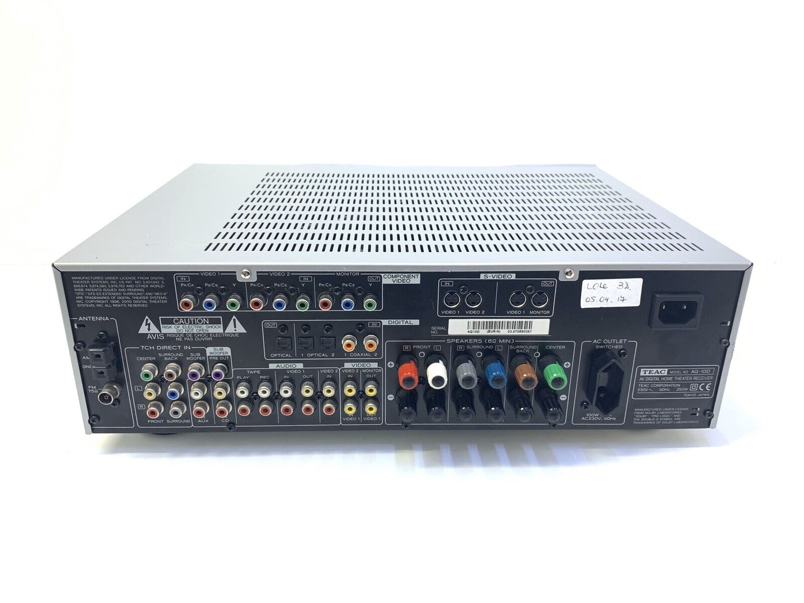 TEAC AG-10D AV Digital Home Theatre Receiver 5 X 125 Watts 100% Perfect Like New