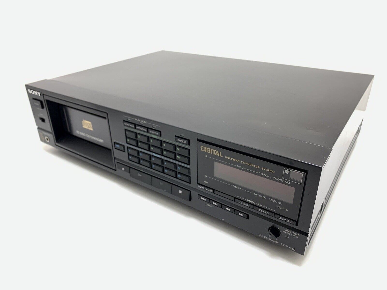 SONY CDP C10 Compact Disc 10 CD Changer + Remote Vintage 1986 WORK Good Look