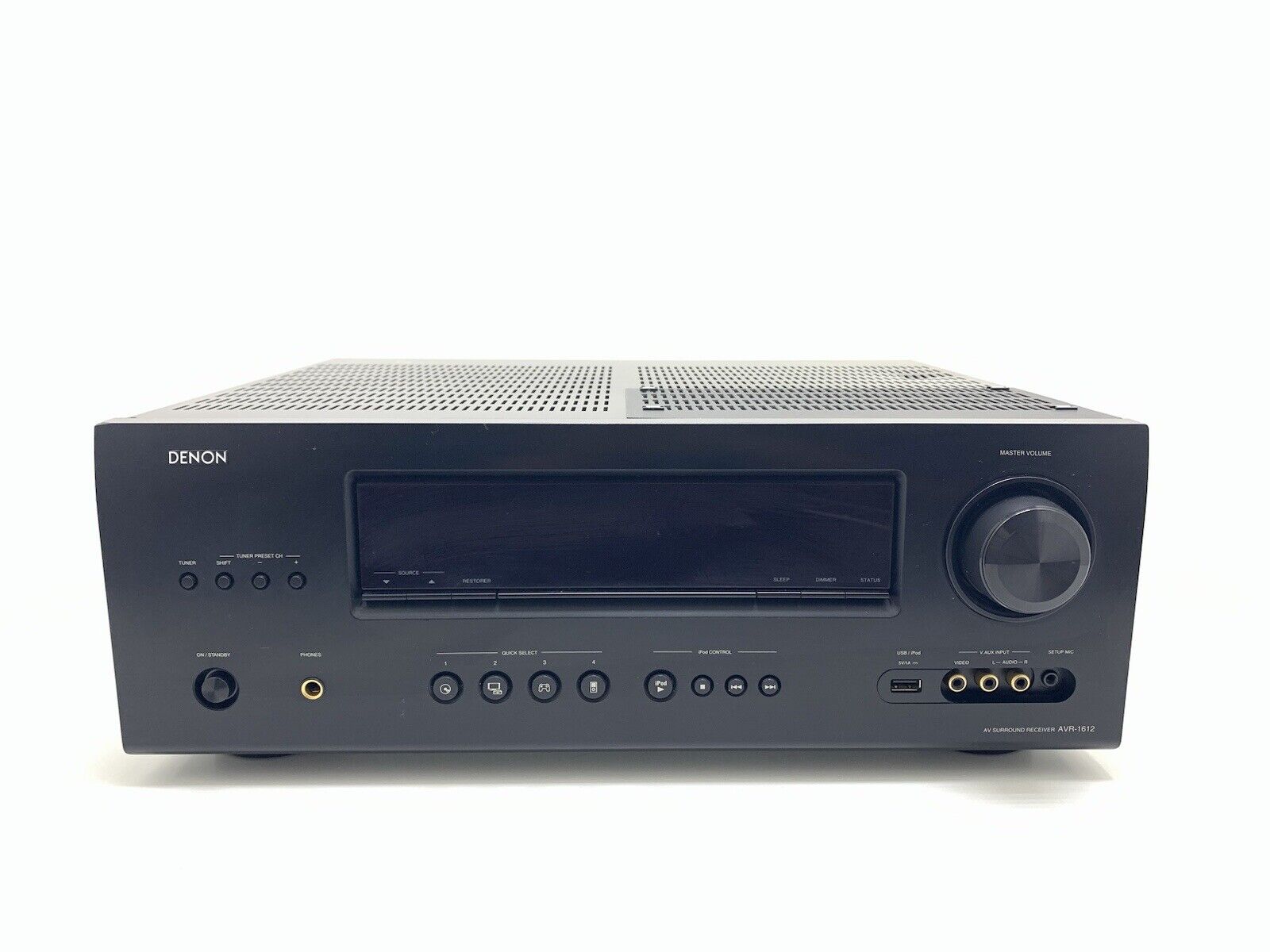 DENON AVR 1612 Digital HD 5.1 Receiver Ipod Iphone USB 5X 120Watts RMS Good Look