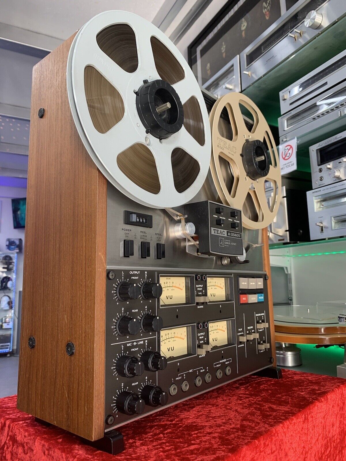 TEAC A-3340S 4 Channel Simul-Sync Reel to Reel 10" Tape Vintage WORK Good Look