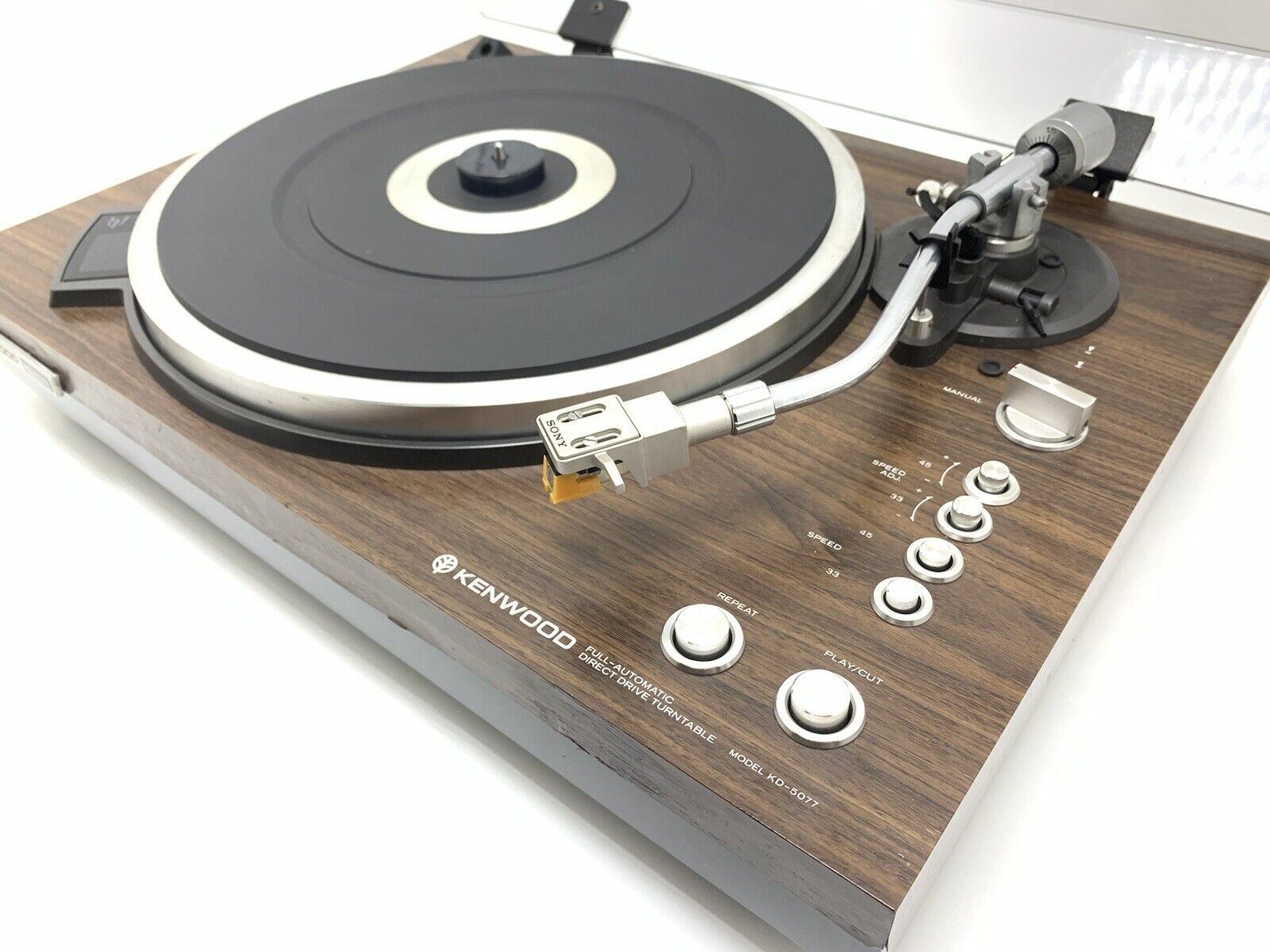 KENWOOD KD-5077 Turntable Fully Automatic Direct Drive Hi End Vintage Good Look