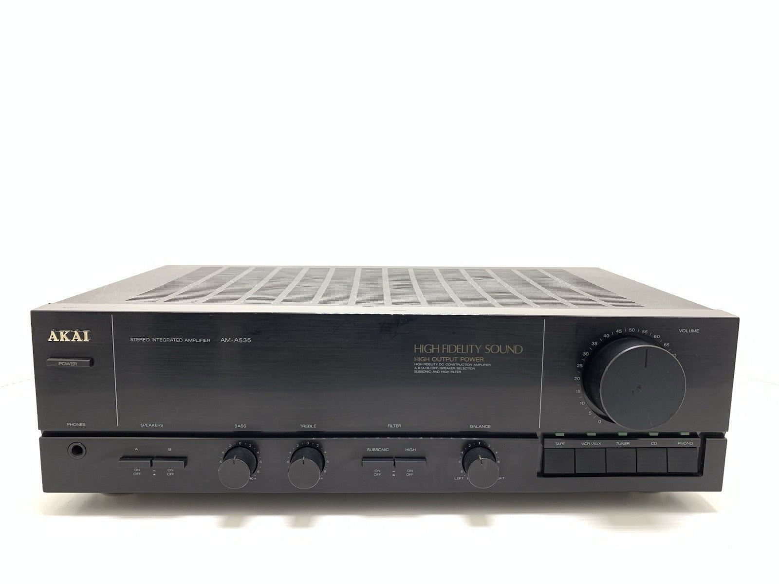 AKAI AM A535 Stereo Integrated Amplifier 60+60 W RMS Vintage 1998 WORK Good Look