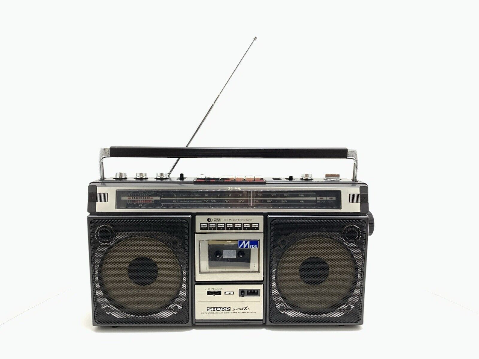 SHARP GF 308SB BOOMBOX STEREO Radio Cassette Vintage WORK PERFECT Good Look