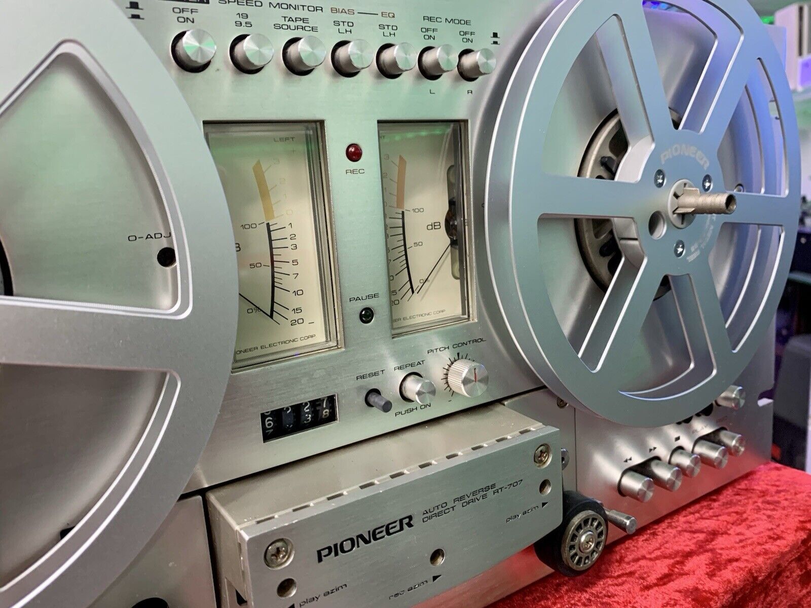 PIONEER RT 707 Reel to Reel 4 Track 7" Tape Vintage 1977 AutoReverse WORK Good L