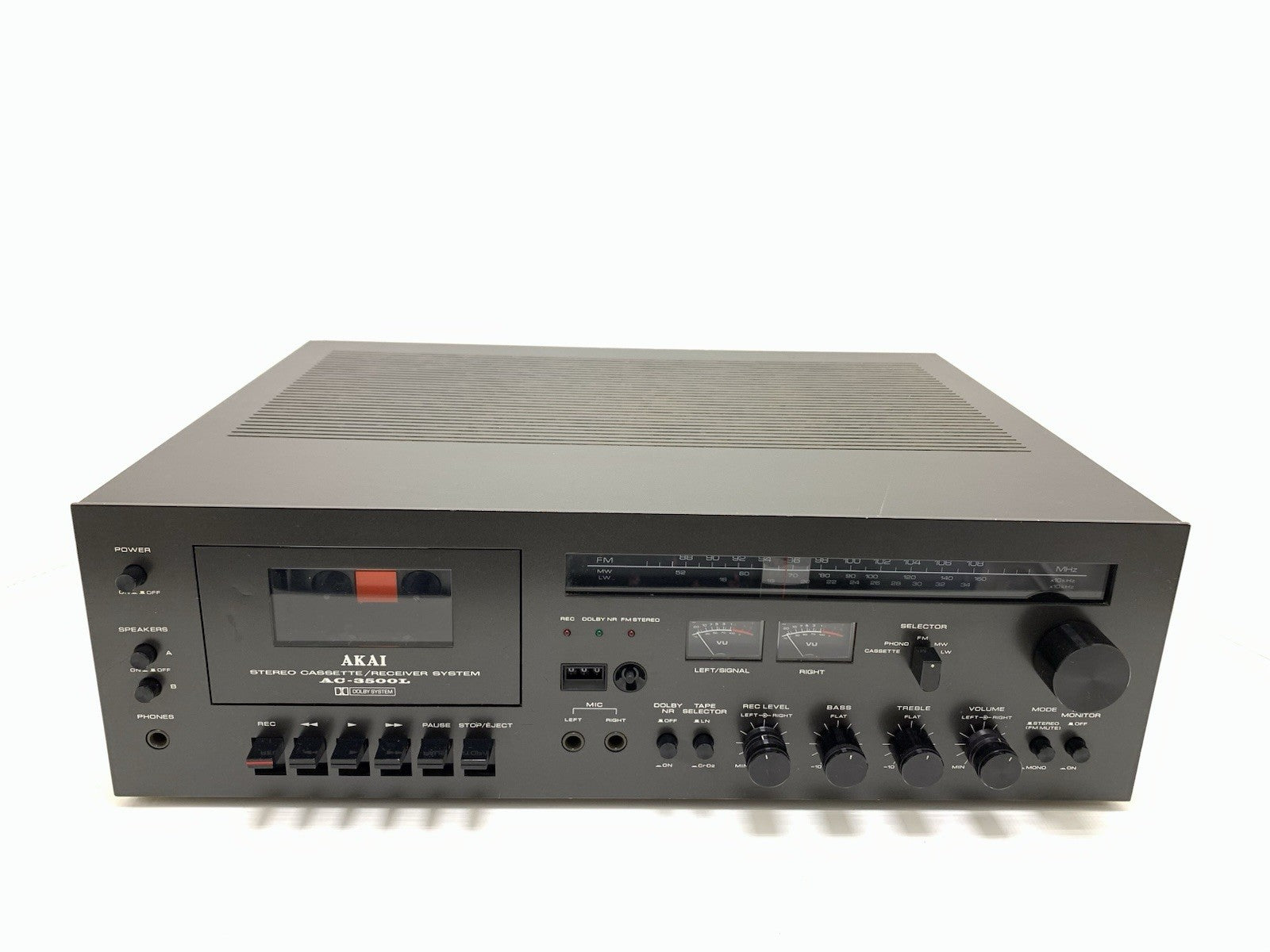 AKAI AC 3500 L Stereo System Cassette Deck Receiver Vintage 1978 WORK Good Look
