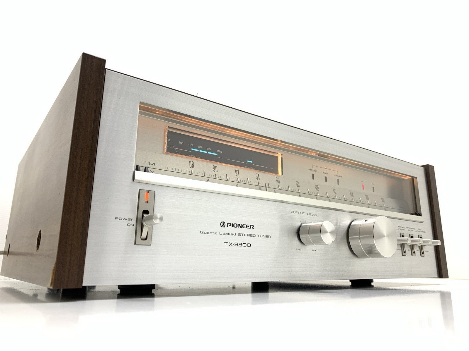 PIONEER TX 9800 AM/FM Stereo Analogue Tuner Wood Box Vintage 1979 WORK Good Look