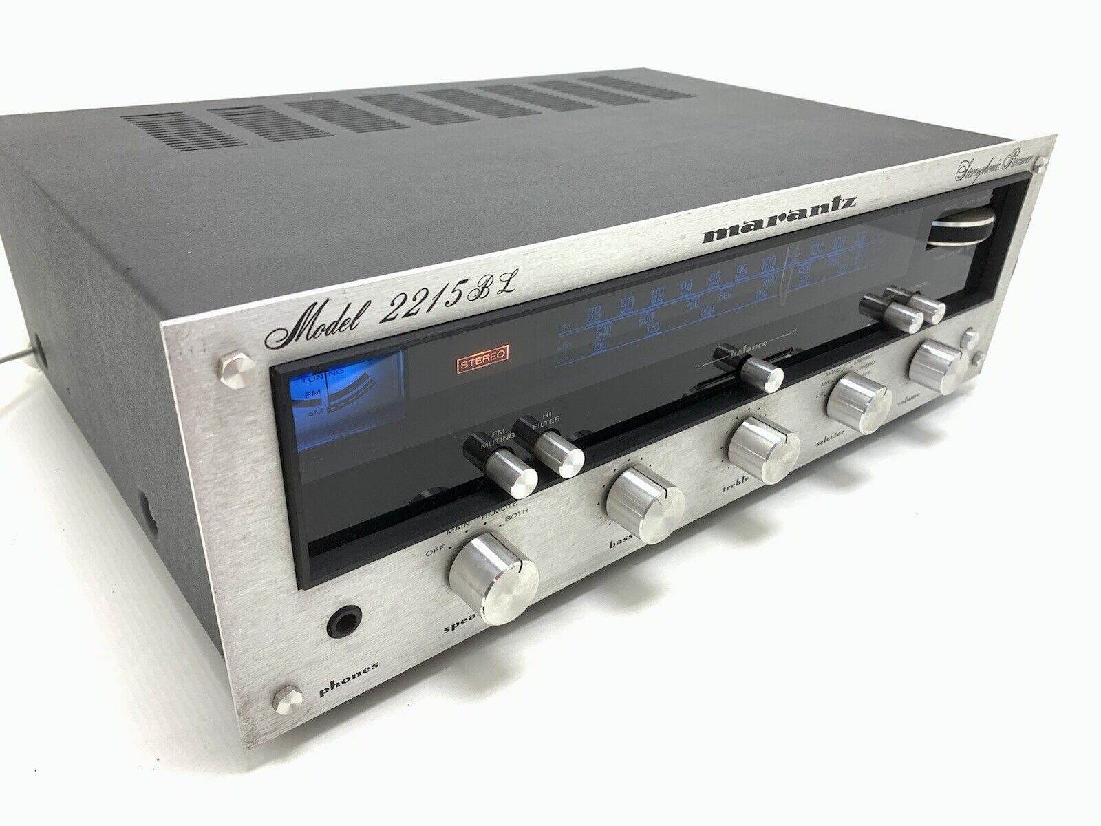 MARANTZ 2215BL Stereo Receiver 2 X 15 Watts RMS Vintage 1975 RARE Work Good Look