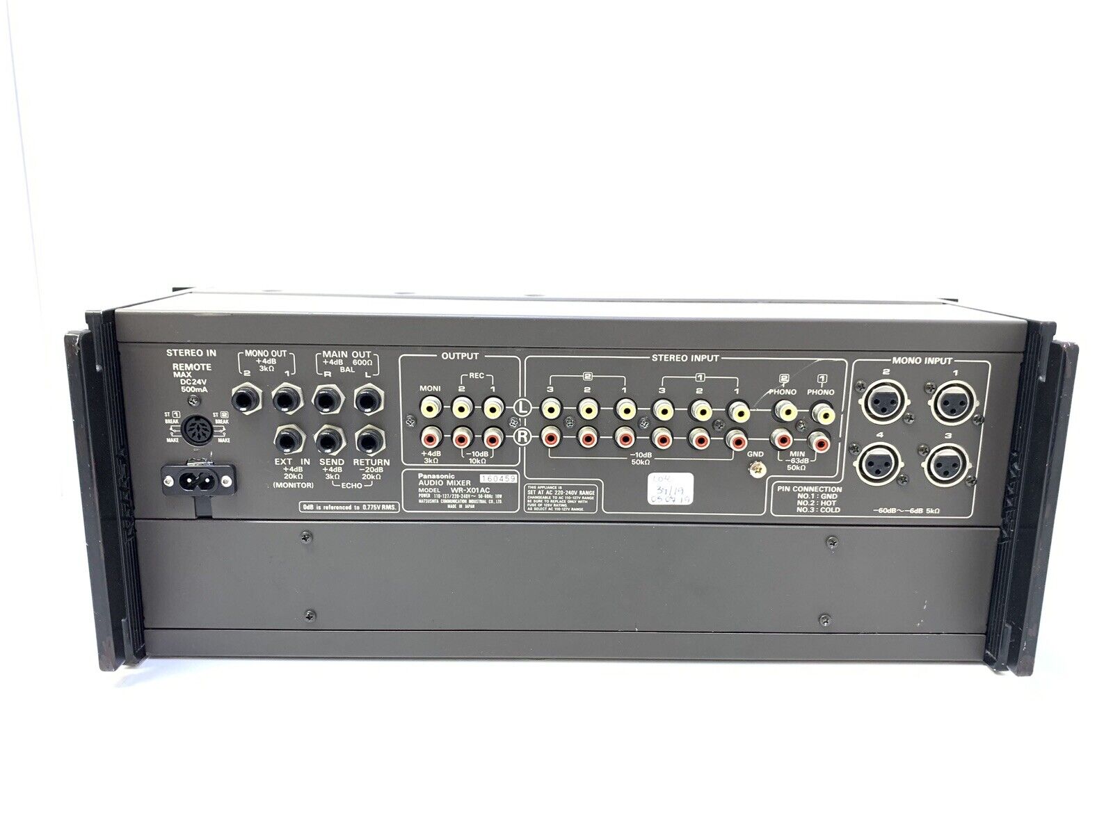 PANASONIC Ramsa Audio Mixer WR-M10A with Rackmount Ears Working 100% Like New