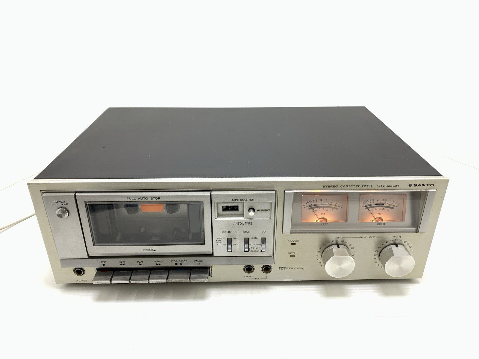 SANYO RD 5035 UM Stereo Cassette Tape Deck 2 Head Vintage 1979 Work Good Look