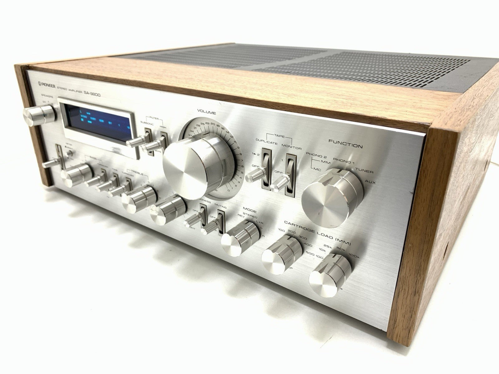 PIONEER SA 9800 + Wood Box Stereo Amplifier 100+100 W RMS Vintage 1979 Good Look
