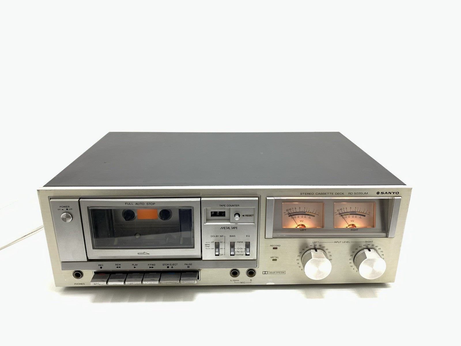 SANYO RD 5035 UM Stereo Cassette Tape Deck 2 Head Vintage 1979 Work Good Look