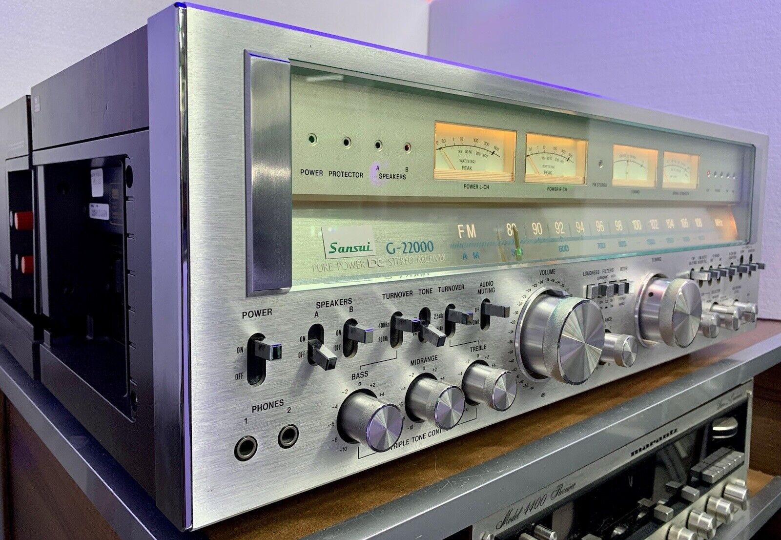 SANSUI G 22000 Stereo MONSTER Receiver 2X 220 WRMS Vintage 1978 WORK Good Look