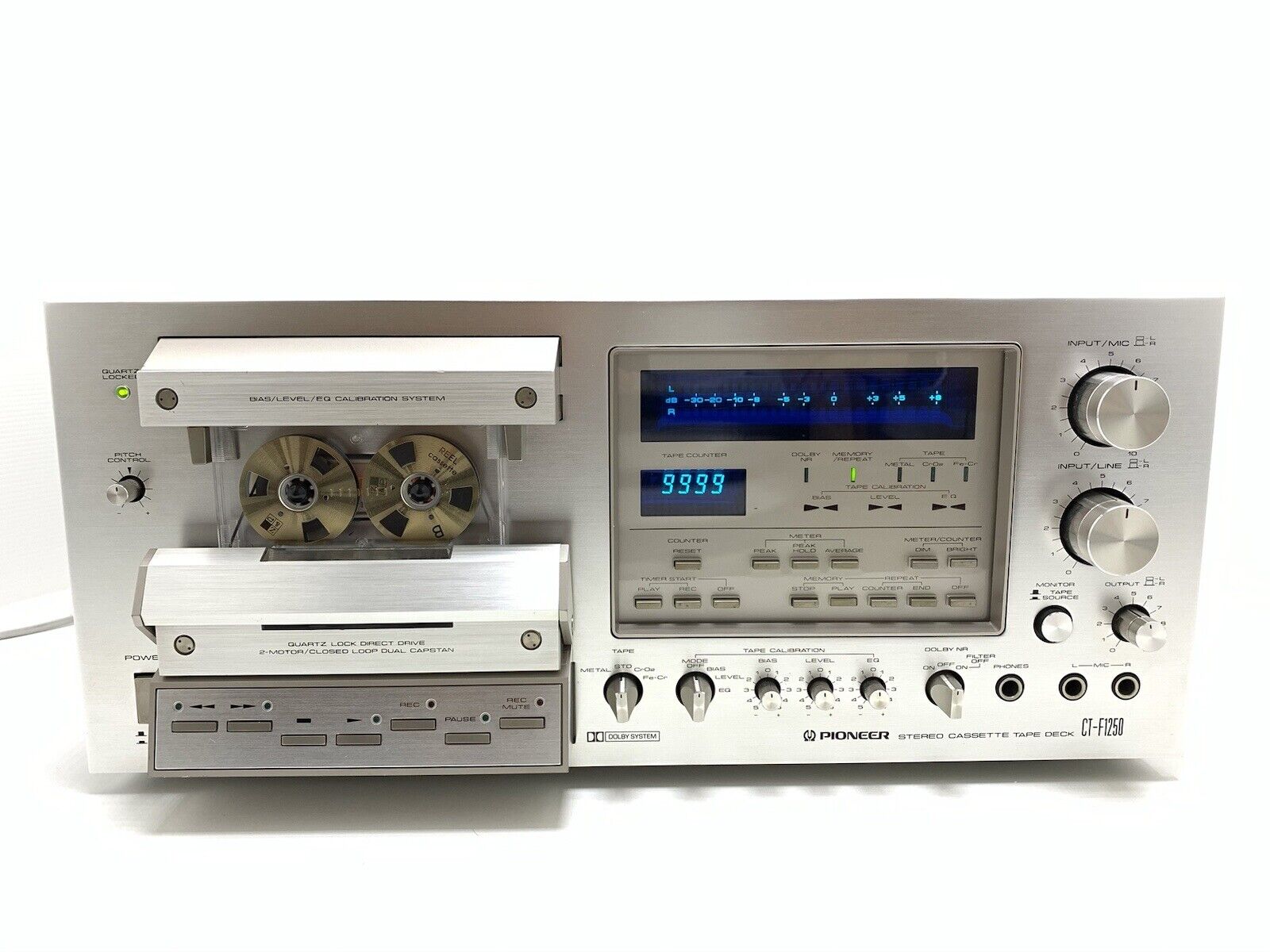 PIONEER CT F1250 3 Head Stereo Tape Deck BLUE LINE Vintage 1979 WORK Good Look