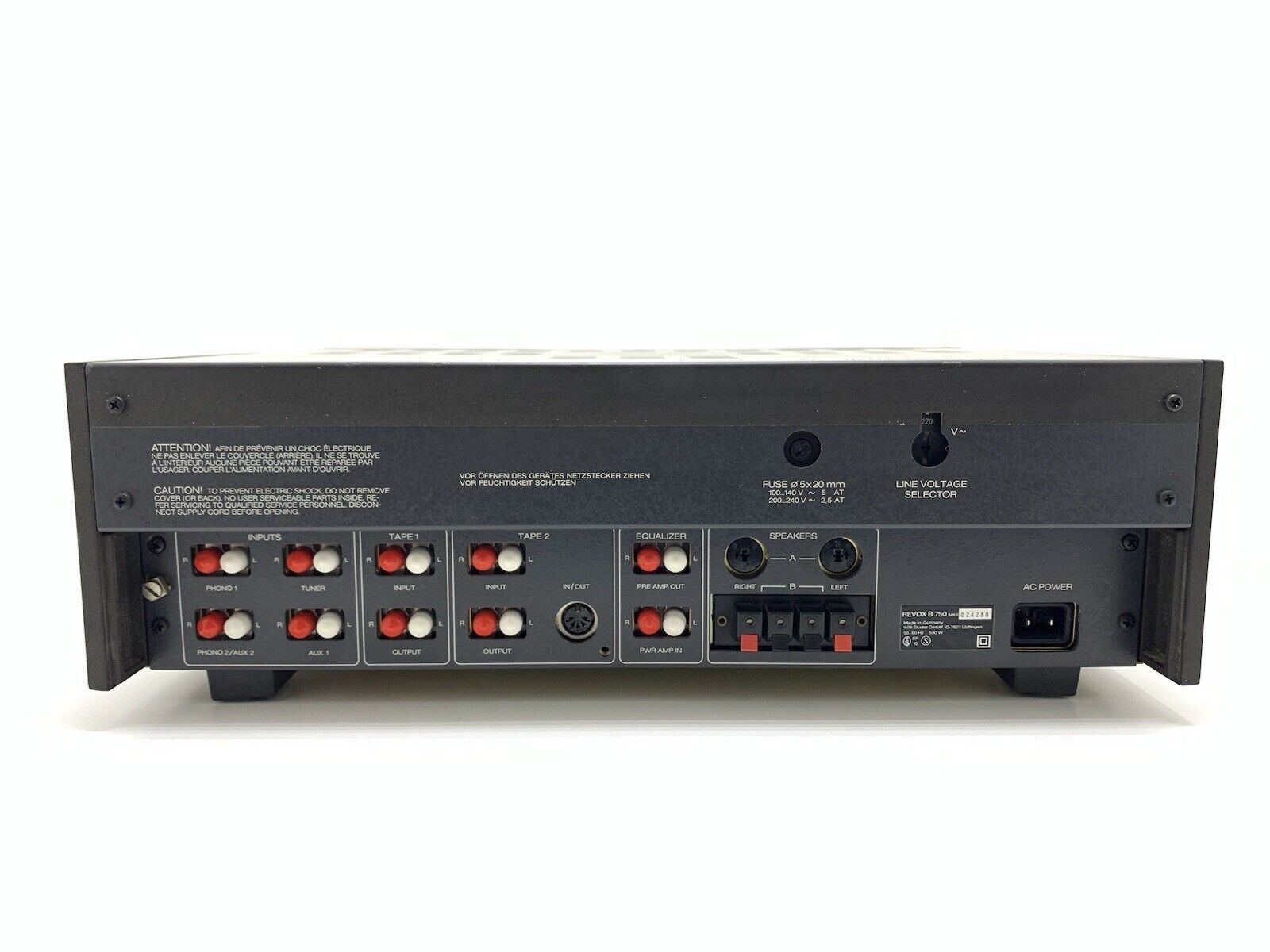 REVOX B-750 MKII Hig End Stereo Amplifier 80 W RMS Vintage 1978 WORK Good Look