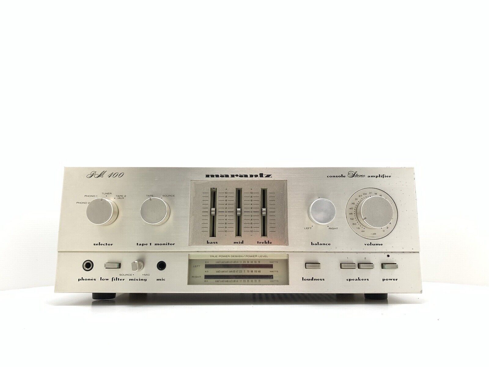 Marantz PM-400 Console Stereo Amplifier 72 Watts RMS Vintage 1980 Work Good Look
