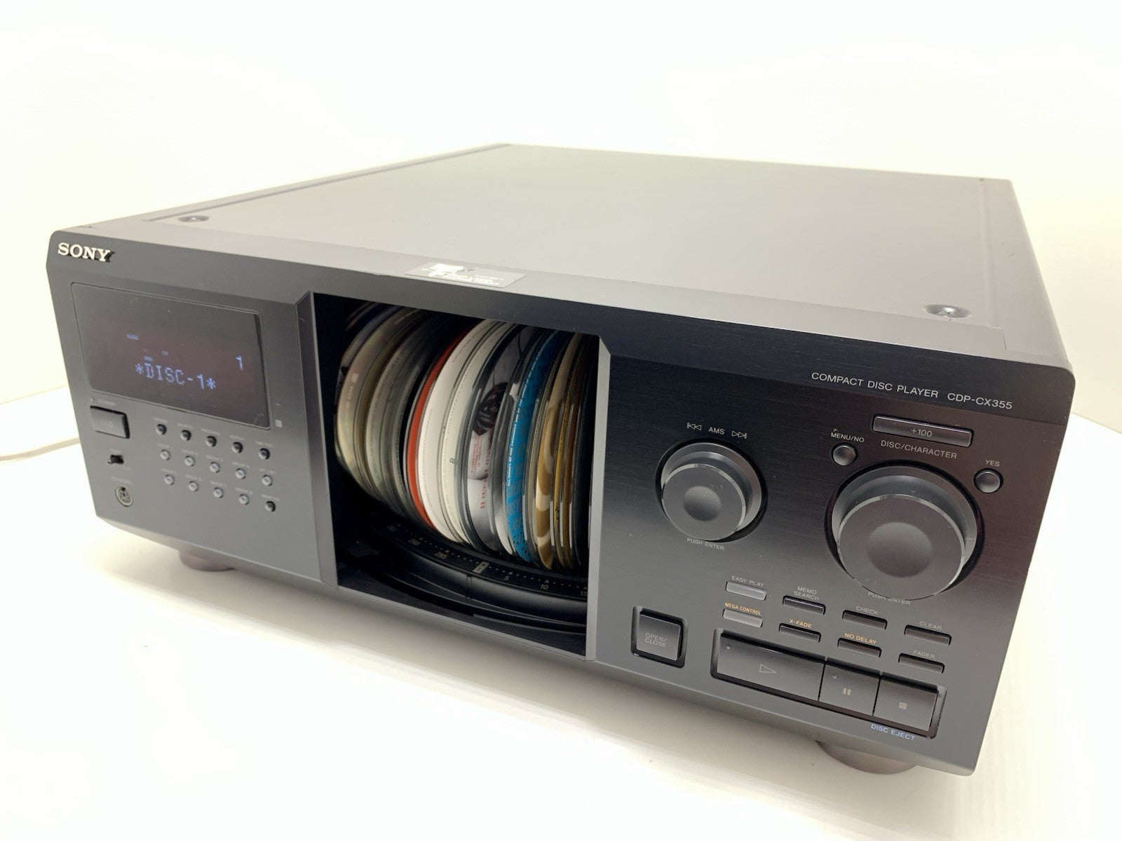 SONY CDP CX355 MegaStorage 300 CD Compact Disc Changer Vintage WORK Good Look
