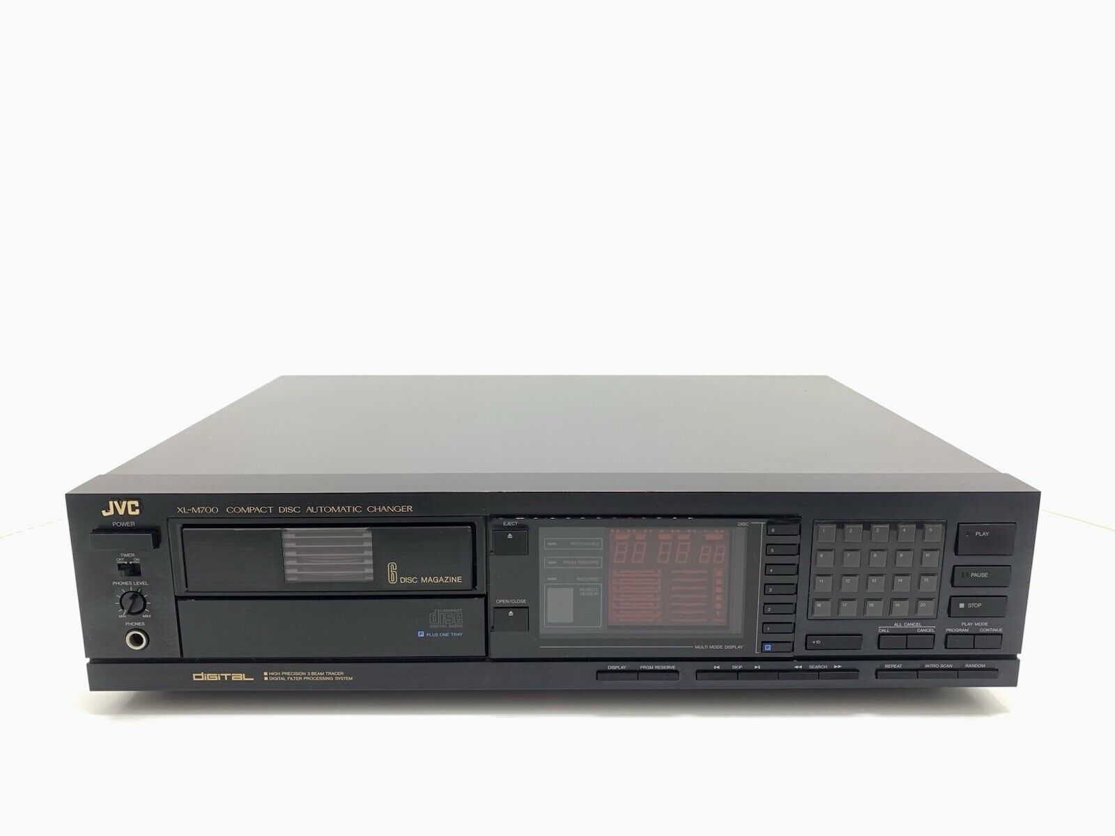 JVC XL-M700 Changer 6+1 CD Compact Disc Player Vintage 1987 Hi Fi WORK Good Look