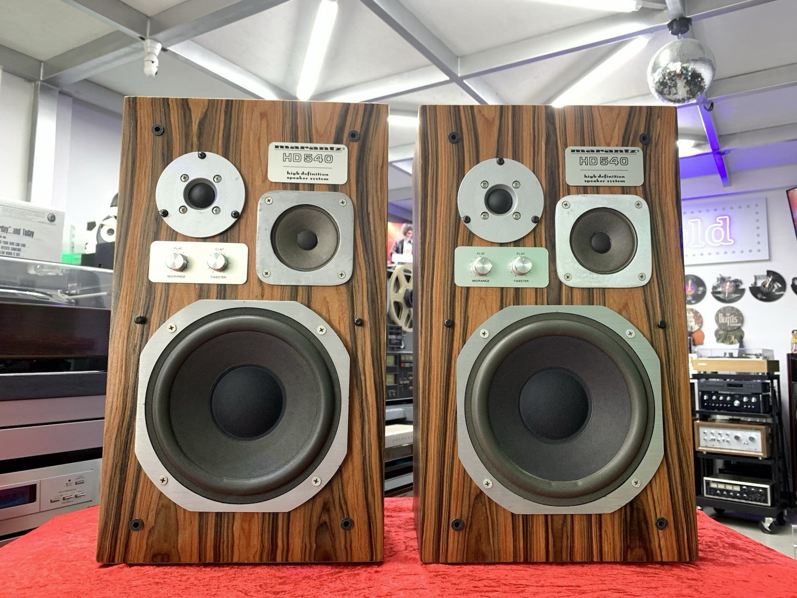 MARANTZ HD 540 Original Speakers 3Way Vintage WORK with PALISANDRO WOOD GoodLook