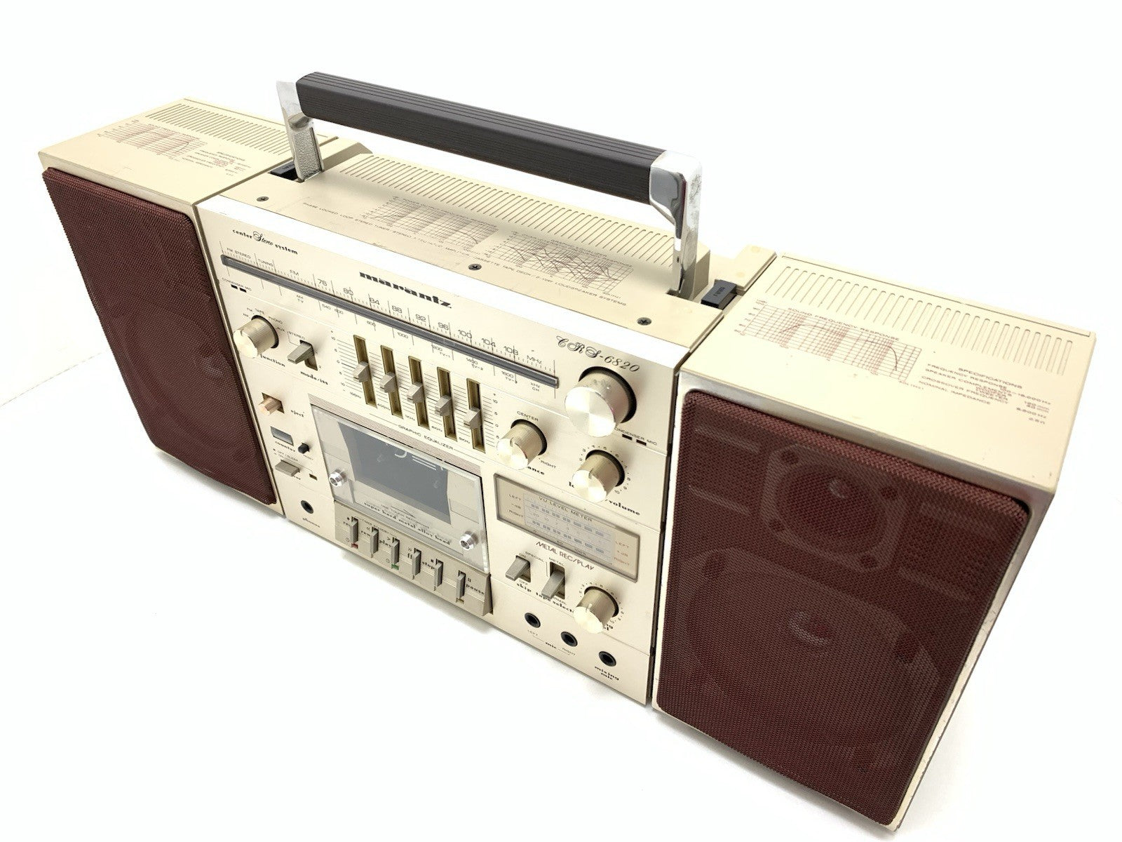 MARANTZ CRS 6820 RARE BOOMBOX STEREO Radio Cassette Vintage 1981 WORK Good Look