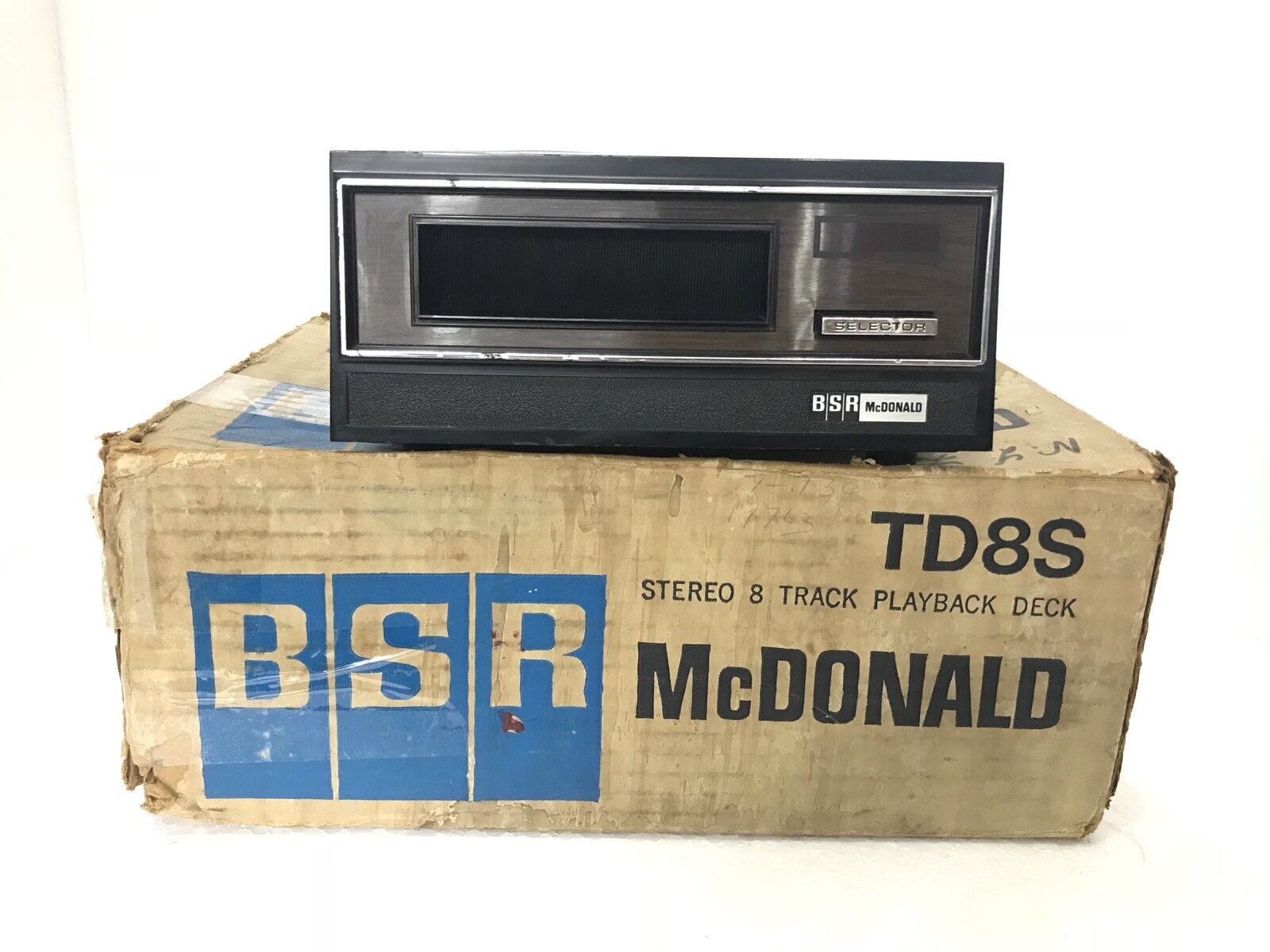 BSR McDONALD TD 8S Stereo 8-Track Playback Deck Vintage Working 220 V Good Look