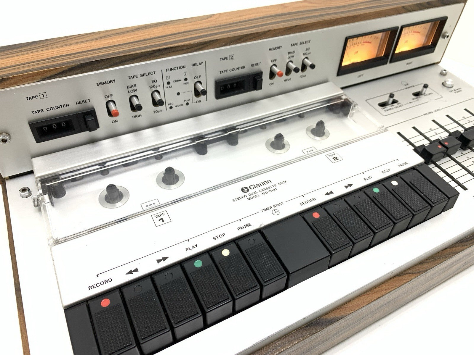 CLARION MD 8181A Stereo RARE Doble Cassette Tape Deck Vintage WORK Good Look