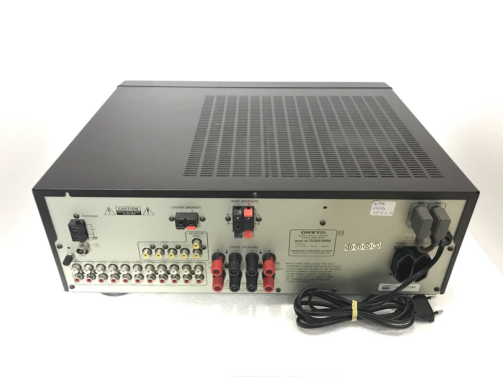 ONKYO TX-SV515PRO 5 Channel AUDIO VÍDEO Receiver 290 Watts Vintage 1993 Like New