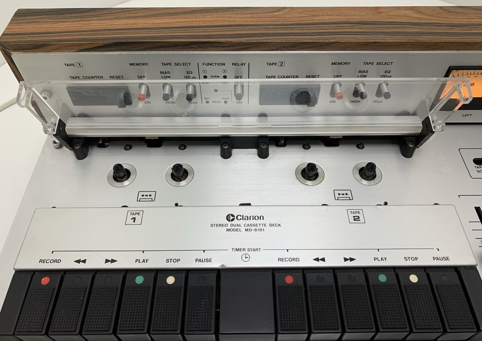 CLARION MD 8181A Stereo RARE Doble Cassette Tape Deck Vintage WORK Good Look
