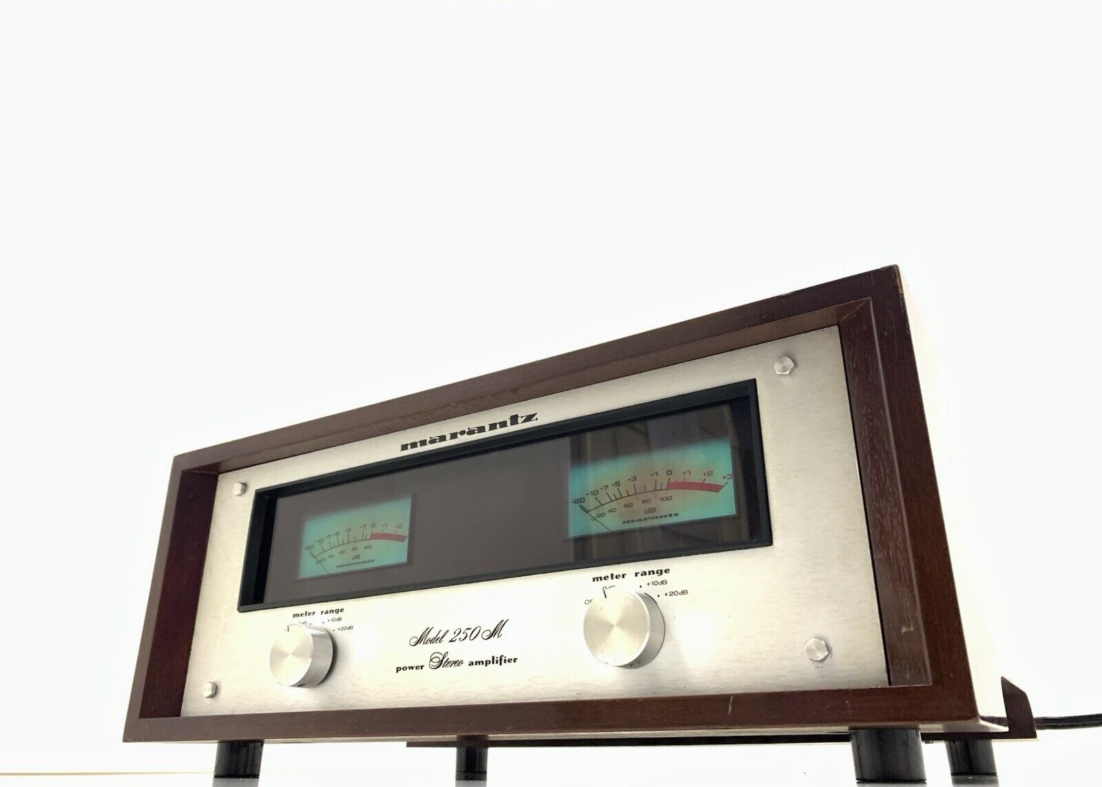 MARANTZ 250M Stereo Power Amplifier Wood Box 250WRMS Vintage 1976 WORK Good Look